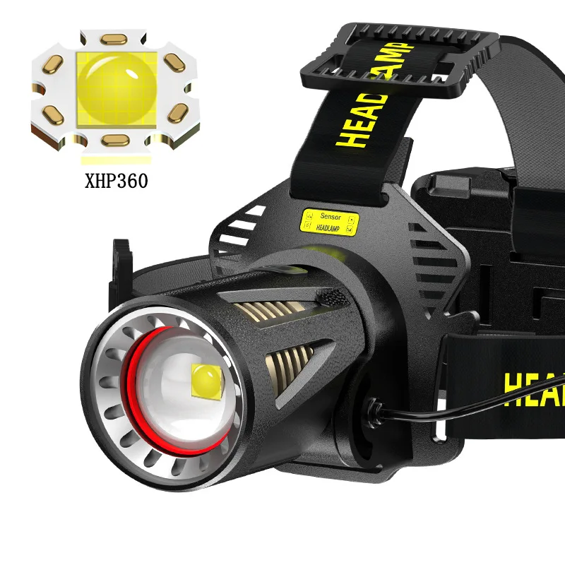 Type-C USB charging head mounted lamp 45 ° adjustable long duration outdoor fishing high power LED flashlights