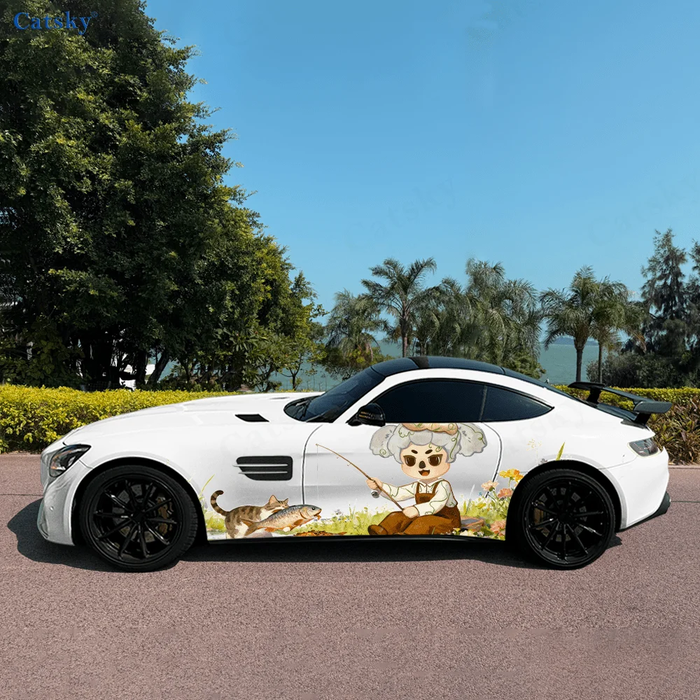 Koala Little Painter Creative Pattern Stickers Car Body Door Side Fashion Stickers Two Decorative Sheets Suitable for All Cars c