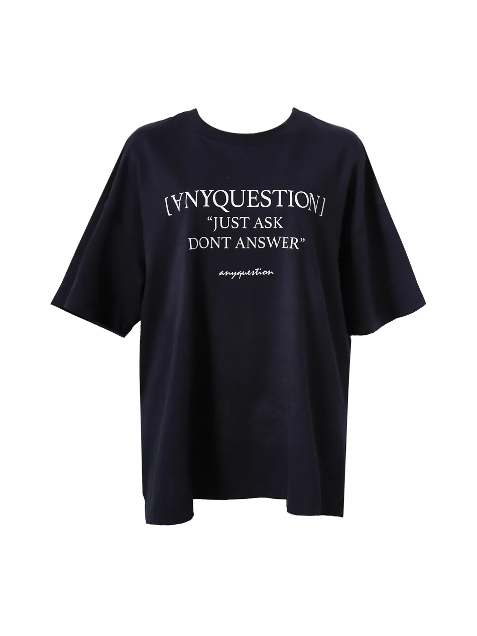 

Темно-синяя круглая футболка Ne Oversized ort Sve с буквенным принтом Street Sle, свободный крой, летний повседневный женский топ