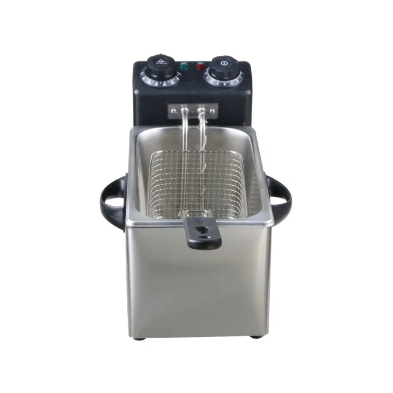 4L single-cylinder electric fryer with timer and snack equipment, small-capacity plastic head