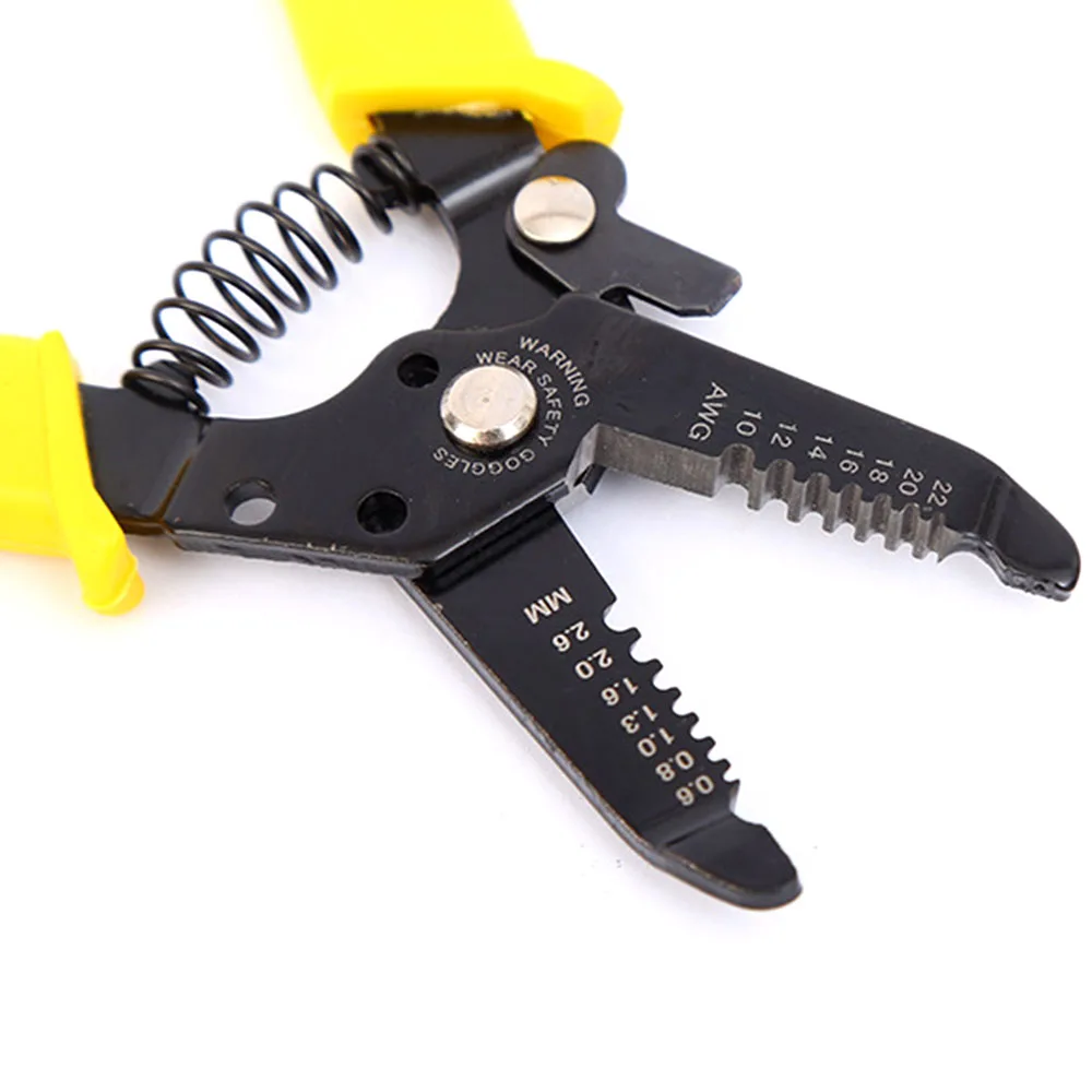 1PC Yellow Wire Stripping Pliers Multi-Functional Cable Scissors Electrician Wire Pulling Pliers