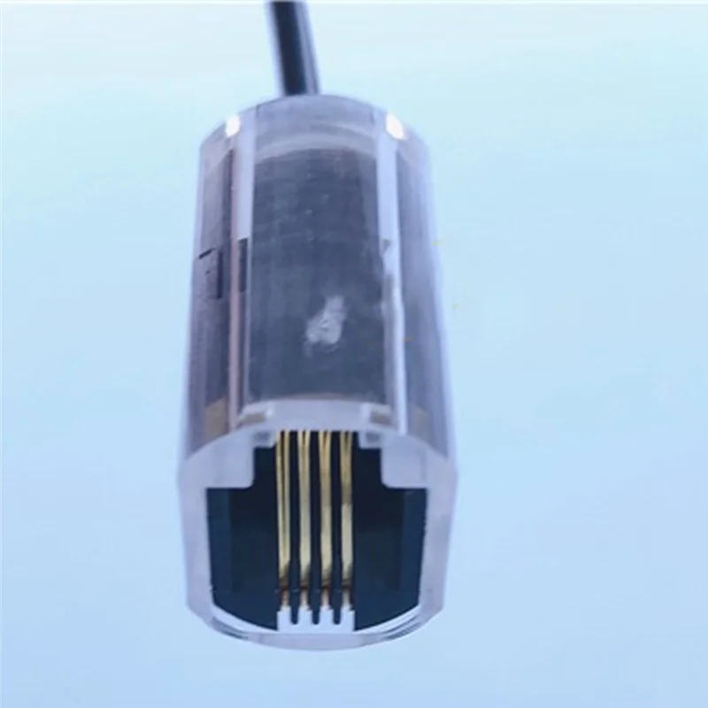 OUVU-10Pcs سلك الهاتف Detangler RJ9 4P4C 360 درجة تمديد الدورية المضادة T-زاوية الأسود سلك الهاتف كابل الخط الأرضي