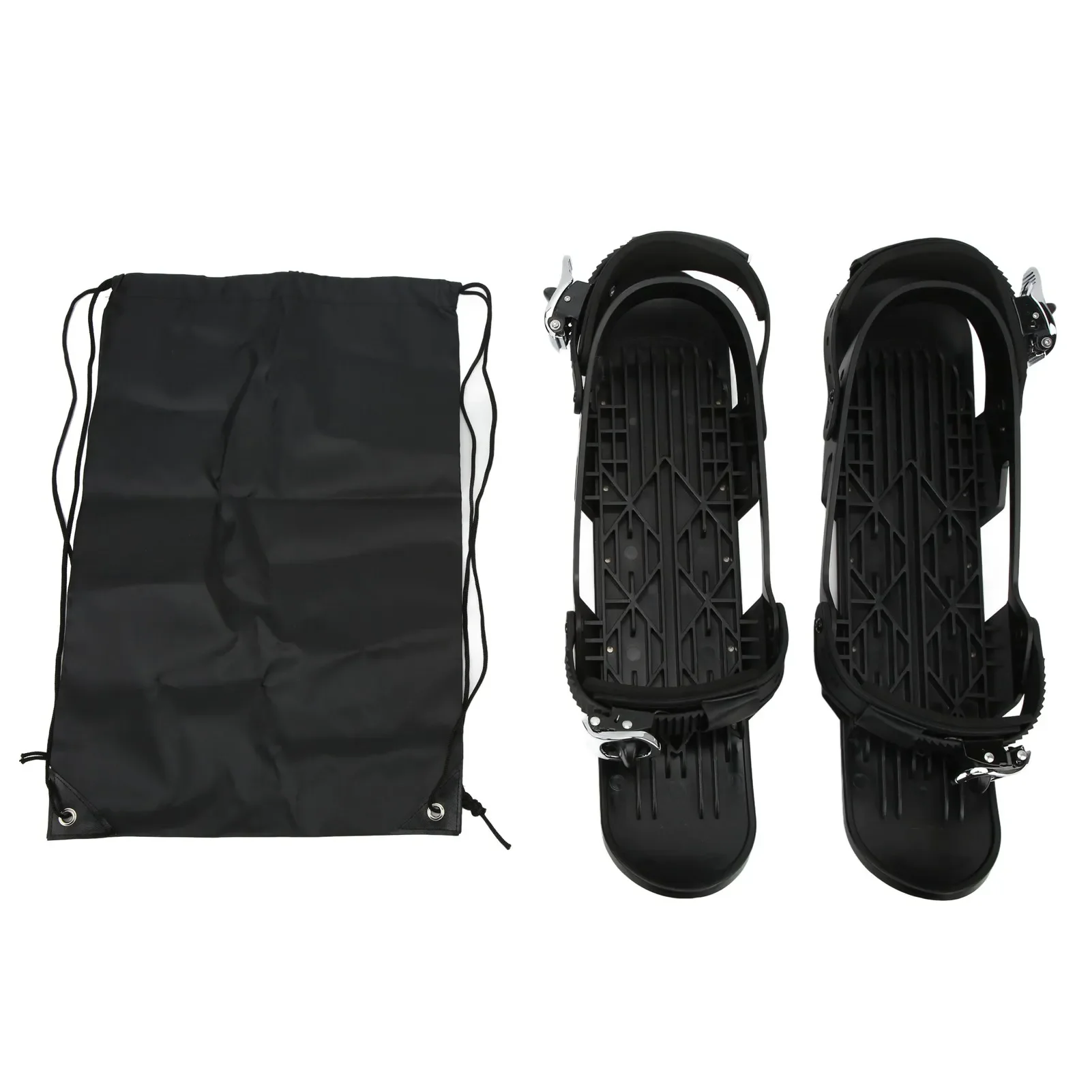 Mini Ski Shoes Black Free Size Adjustable Binding Outdoor Mini Snowboard Ski Boots For Forest Trails