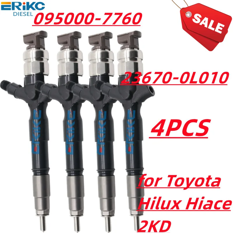 23670-0L010 095000-7760 Common Rail Diesel Injector Nozzle 223670-0l010 095000-7750 Fits for Toyota Hilux Hiace 2KD 4PCS