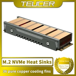 TEUCER M.2 SSD NVMe Heat Sink M2 2280 Solid State Drive 36 Cooling Fin Radiator with Thermal Pad