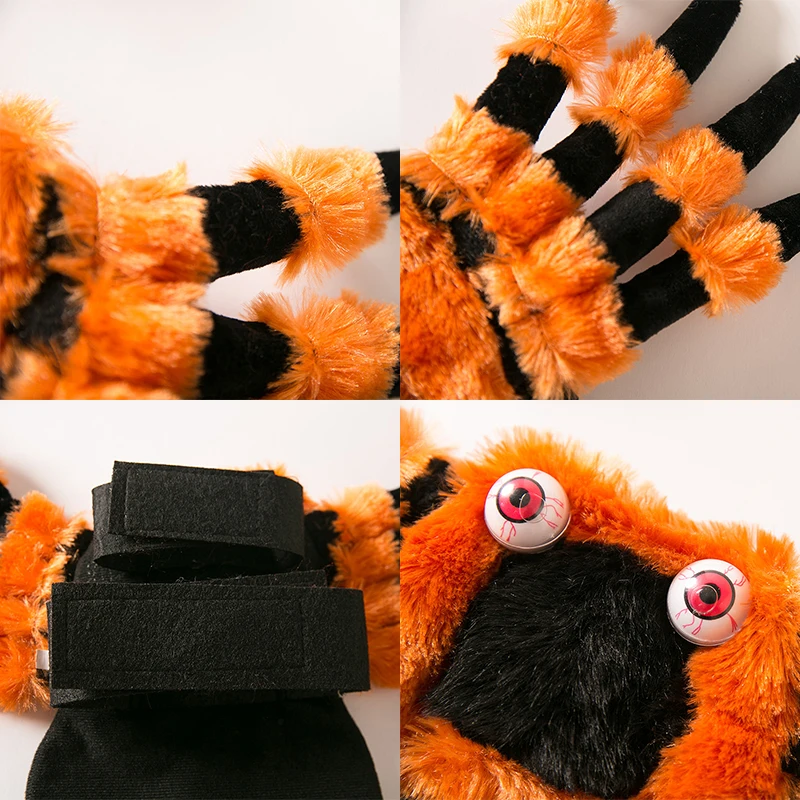 Halloween Cute Pet Clothes Red Eyed Spider Chest Back Transformation Costume Role Playing Cat Dog Halloween Party Pet Supplies