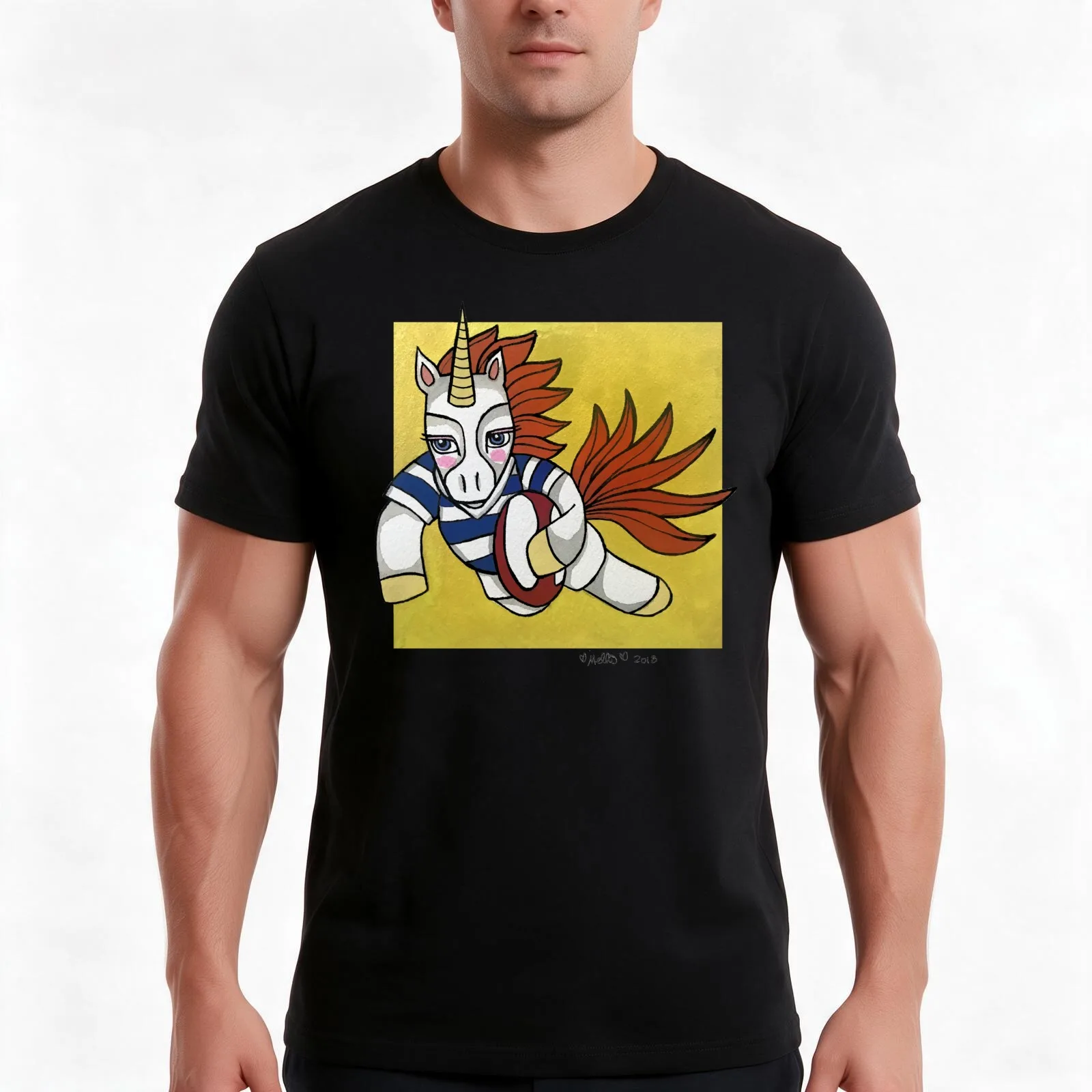Rugby Unicorn: Provincial Aukland Colors: Animals of Inspiration T-Shirt Summer Casual Cotton Tee Oversized Streetwear Tops
