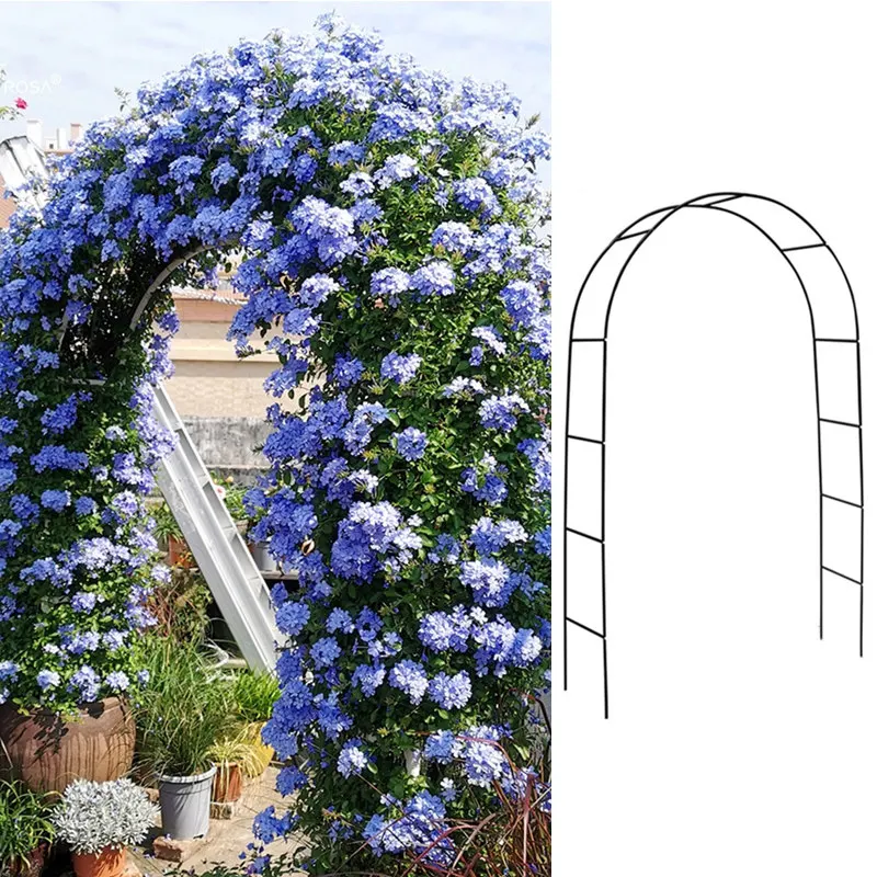 Outdoor grape trellis, plant climbing wire rose arched flower trellis, climbing vine bracket, courtyard