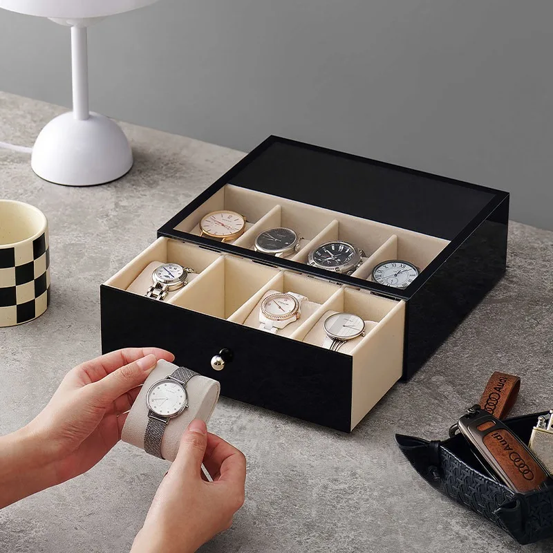 Plastic Watch Boxes Luxury 5/8 Slots Watch Storage Case Man Watches Organizer Drawer Sturdy Wrist Watches Display Accessories