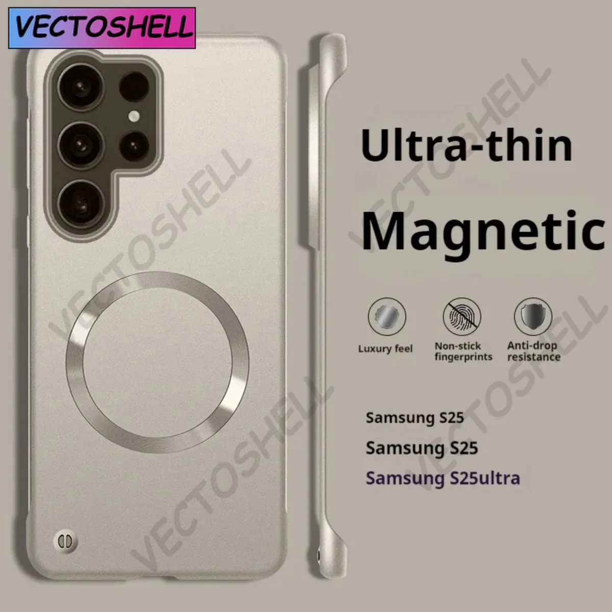 

Thin Frameless Ultra Thin Magnetic Phone Case for Samsung Galaxy S26 Ultra S25 S24 S23 S22 Plus PC Hard Protective Cooling Cover
