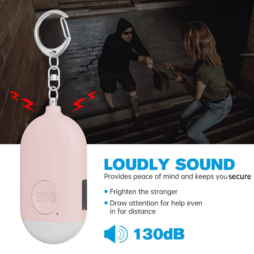 

New Anti-Wolf Alarm, Self-Defense for Women, Compact and Exquisite, Rechargeable Personal Alarm Flashlight, Outdoor Convenient Distress Device, 130Db High Decibel Alarm