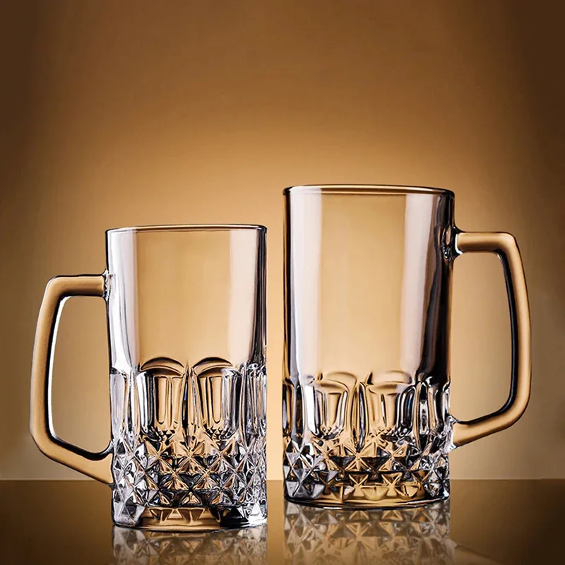 

TOPLIVING 600ml/1000ml Thickened Beer Glass Transparent Large Capacity Water Cup Juice Tea Beverage Mugs Wheat Beer Cup Barware