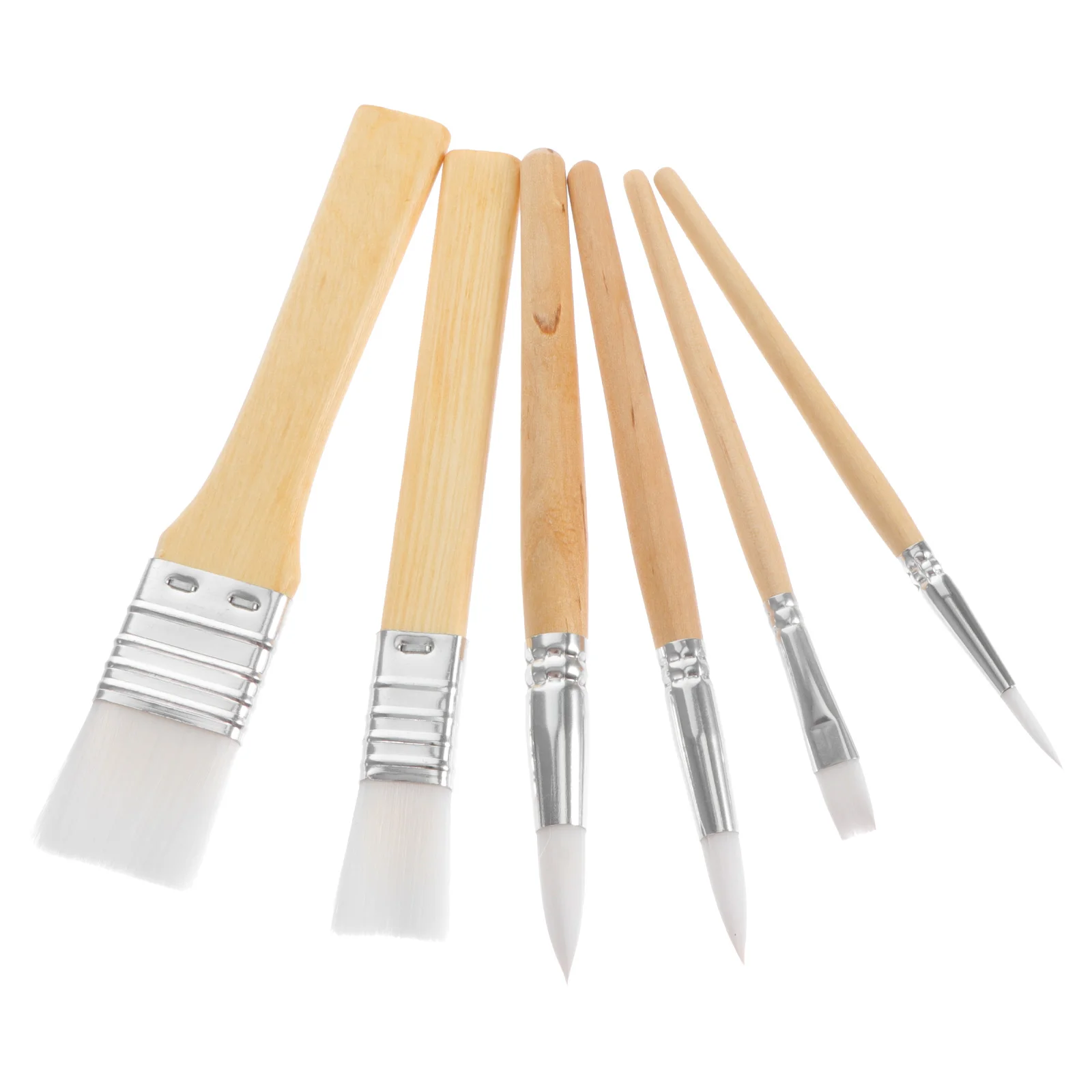 

6 Pcs Paint Brush Oil Set Furniture Painting Brushes Travel Watercolor for Classroom White Tools Artists