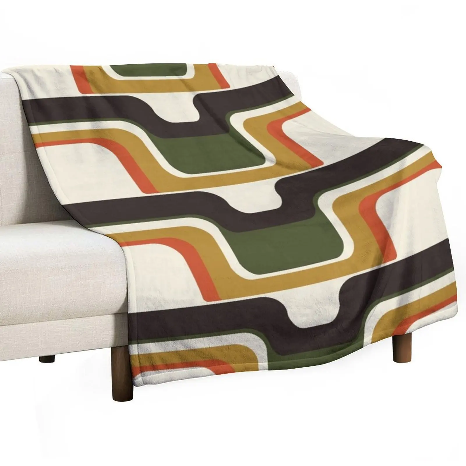 Mid-Century Modern Meets 1970s Throw Blanket heavy to sleep Decorative Sofa Decorative Beds Sofa Quilt bed plaid Custom Blankets