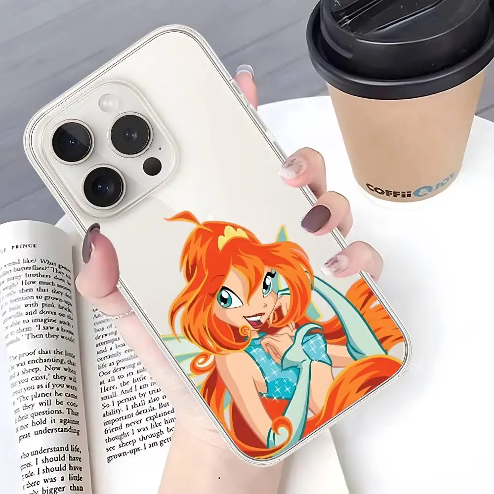 Girl-W-Winx-Cute-Clubs جراب هاتف آيفون 17 16 15 14 Plus 13 12 11 Pro Max غطاء خلفي للهاتف غطاء شفاف مقاوم للصدمات