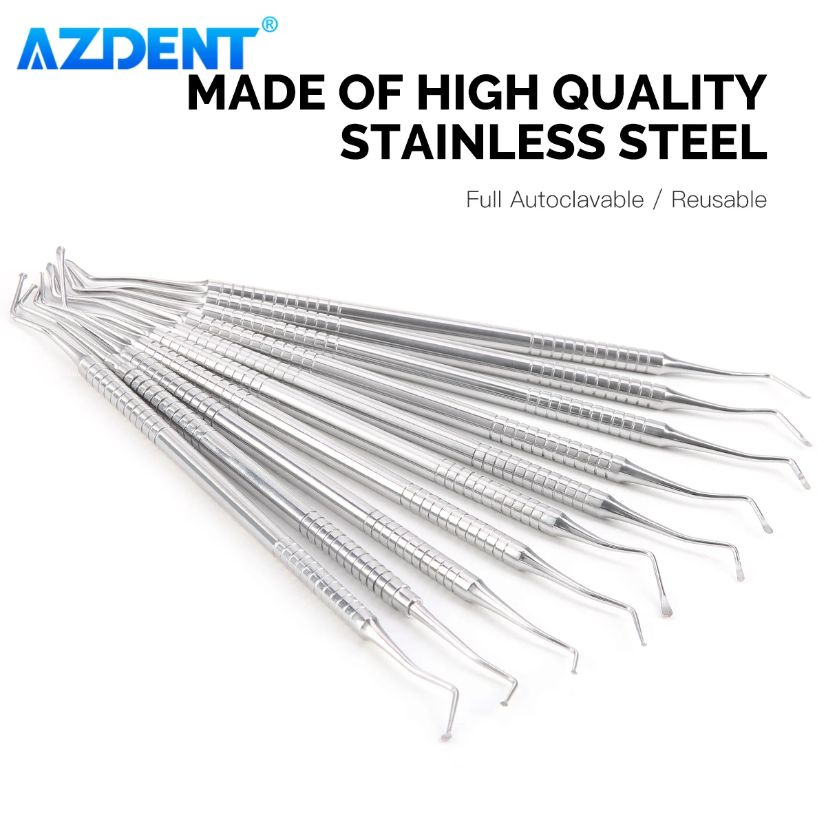 Dental Spoon Excavators Double Ended AZDENT Endo Restorative Instruments Stainless Steel Tooth Cavity Carious Decay Tool