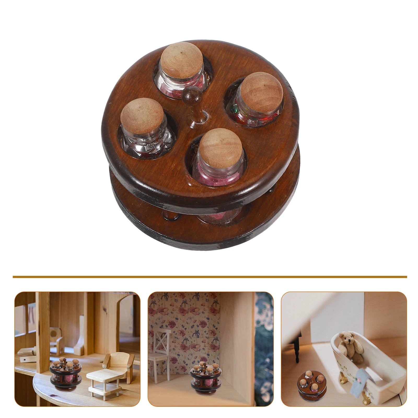 Casa da cucina Giocattoli Mini casa delle bambole Mobili Rack Modello Accessori Camera in miniatura