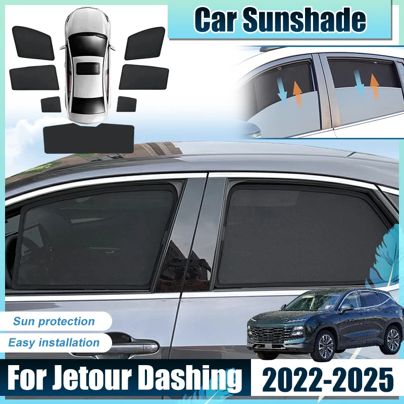 

For Jetour Dashing Accessories 2022-2025 Car Front Rear Window Mesh SunShades Covers Anti UV Visors Heat light Shield Sun Baffle