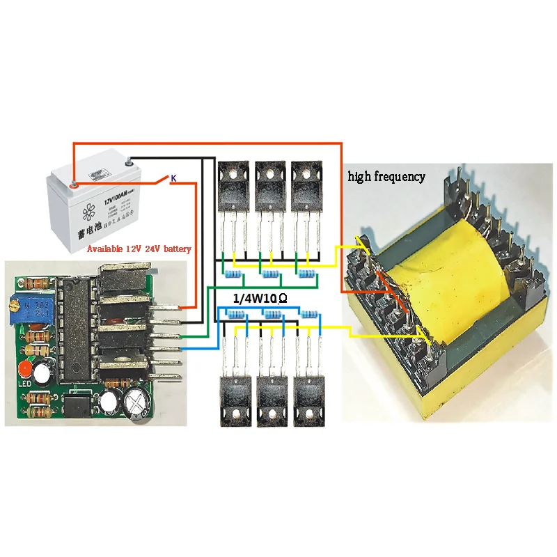 SG3525 Driver Board DIY Kit High and Low Frequency Driver Board Inverter Front Driver Board Parts Frequency Adjustable