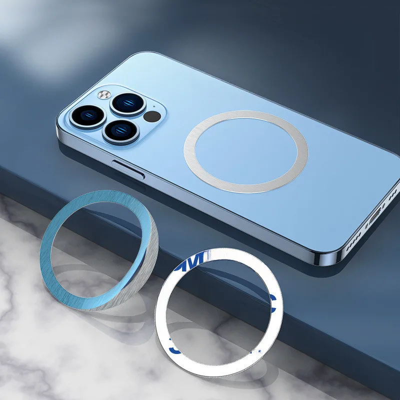 10 pçs adesivo magnético anel de metal para magsafe círculo de carregamento sem fio carga disco ímã adesivos para iphone 17 16 15 pro max