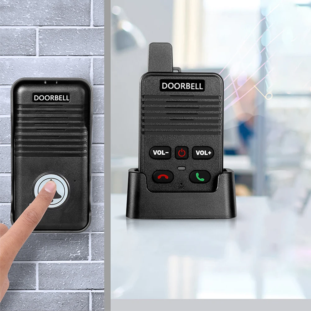 Wireless Voice Duplex Intercom Doorbell with Rechargeable Battery House Home Audio Intercom System Doorbell for Factory Office