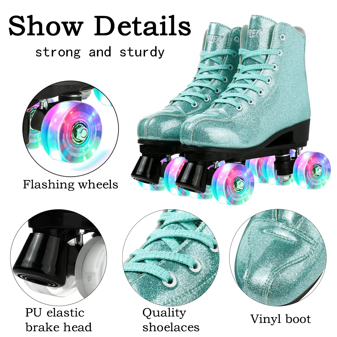 Double Row Roller Skates For Adult  Kids Flashing 4 Wheels Sneakers Outdoor Skating Training Quad Roller Skate Shoes Size 32-45