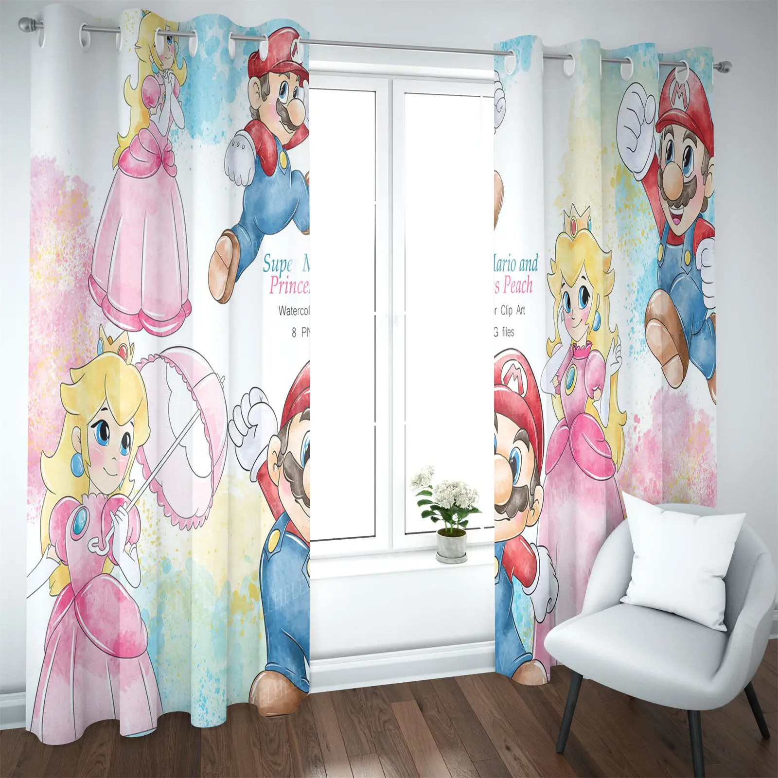 

Home Cartoon Curtain Cute Printing Curtains Living Room Bedroom Heat and Sun Protection