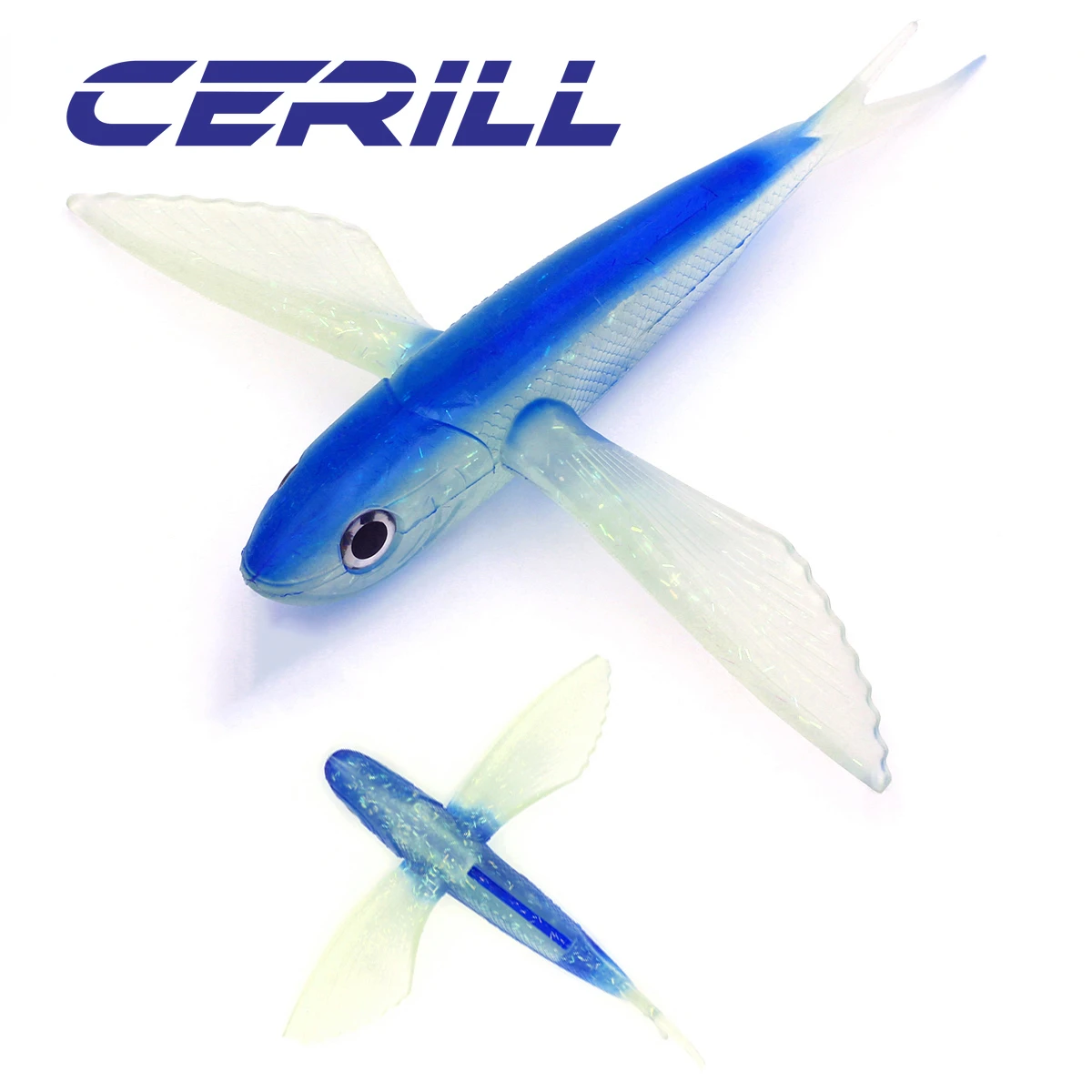 Ceril-señuelo biónico volador de ala de pez grande, señuelo suave, cebo de atún flotante o hundido, accesorios de pesca en alta mar, 1 unidad