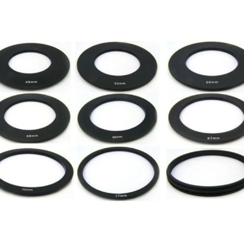 2 stücke 49-82mm Kamera Adapter Ring Objektiv Filter Adapter Step Up Ring Metall 49mm 52mm-82mm Teleprompter Prompter Adapter Ring
