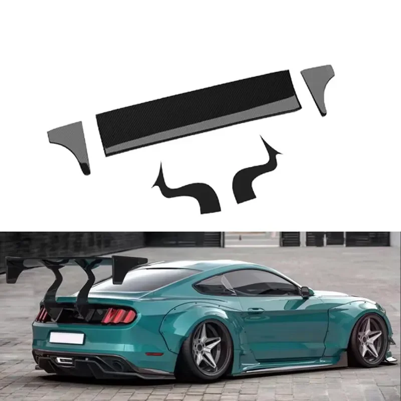 GT Style Car Real Carbon Fiber Fibre Rear Spoiler Wing for Mustang 2015-2022