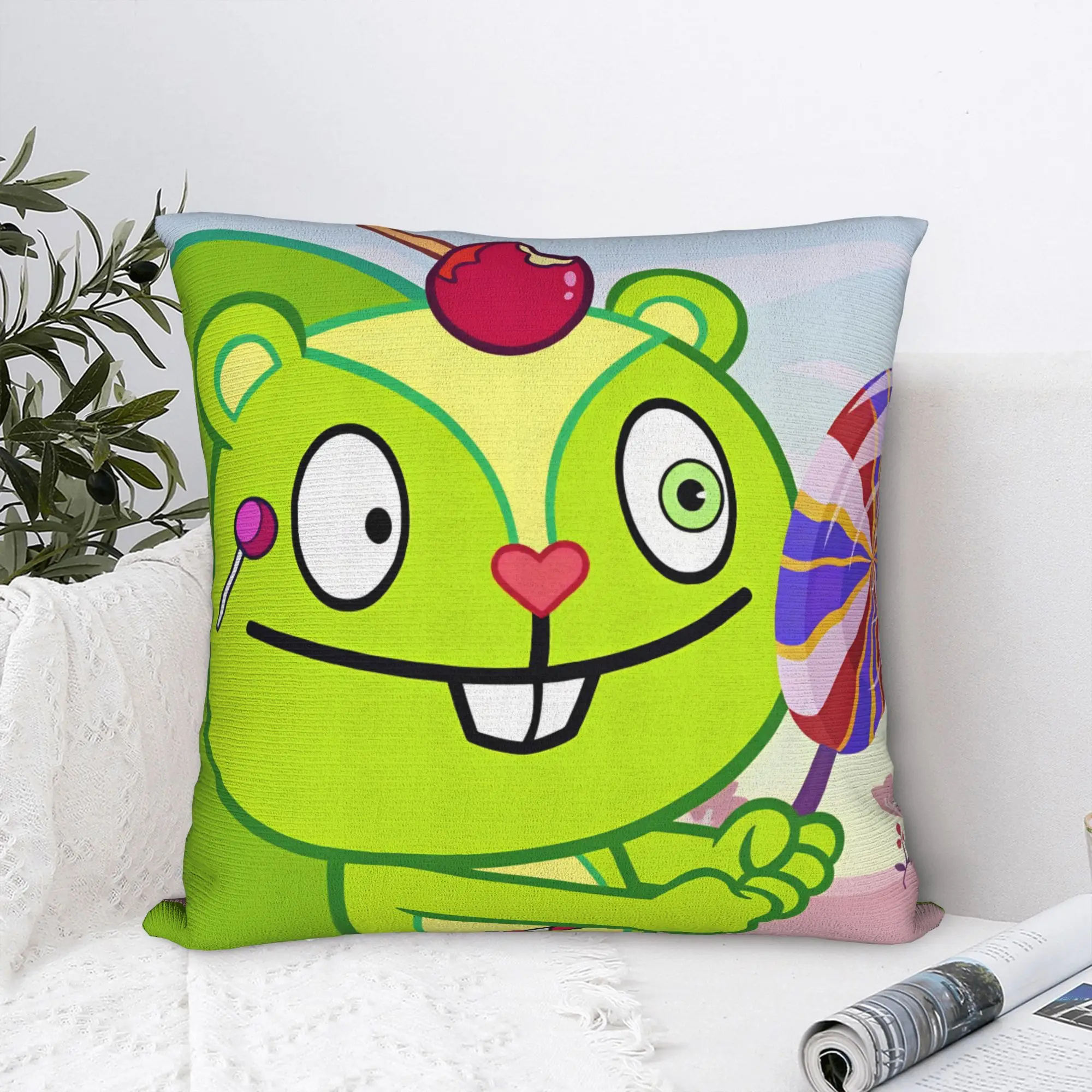 Pillow Case Cartoon H-Happy Tree F-Friends Soft  Pillow Cover For Sofa Home Decor Funny Pillowcases