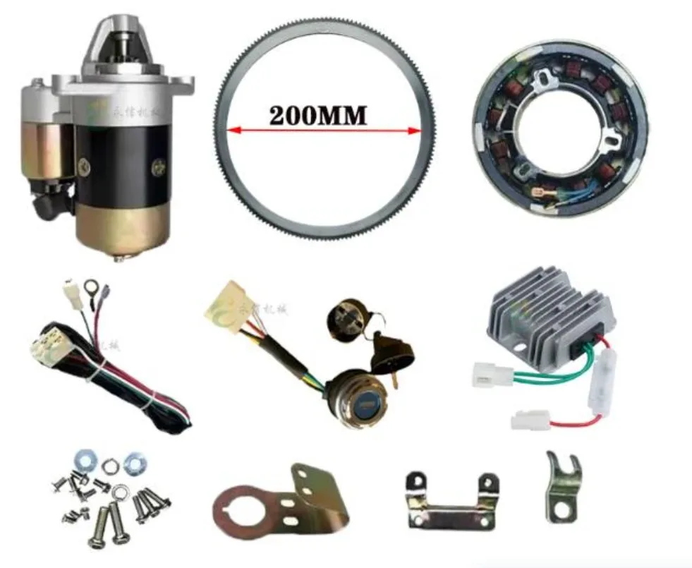 ELECTRIC START CONVERSION KIT FOR 170F 173F DIESEL ENGINES STARTER MOTOR
