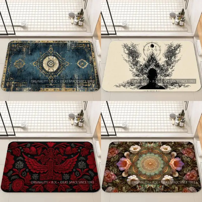 

Vintage Gold Pattern Mat Living Room Decoration Home Sofa Non-Slip Carpet Study Bedroom Tatami Children'S Soft Floor Mat