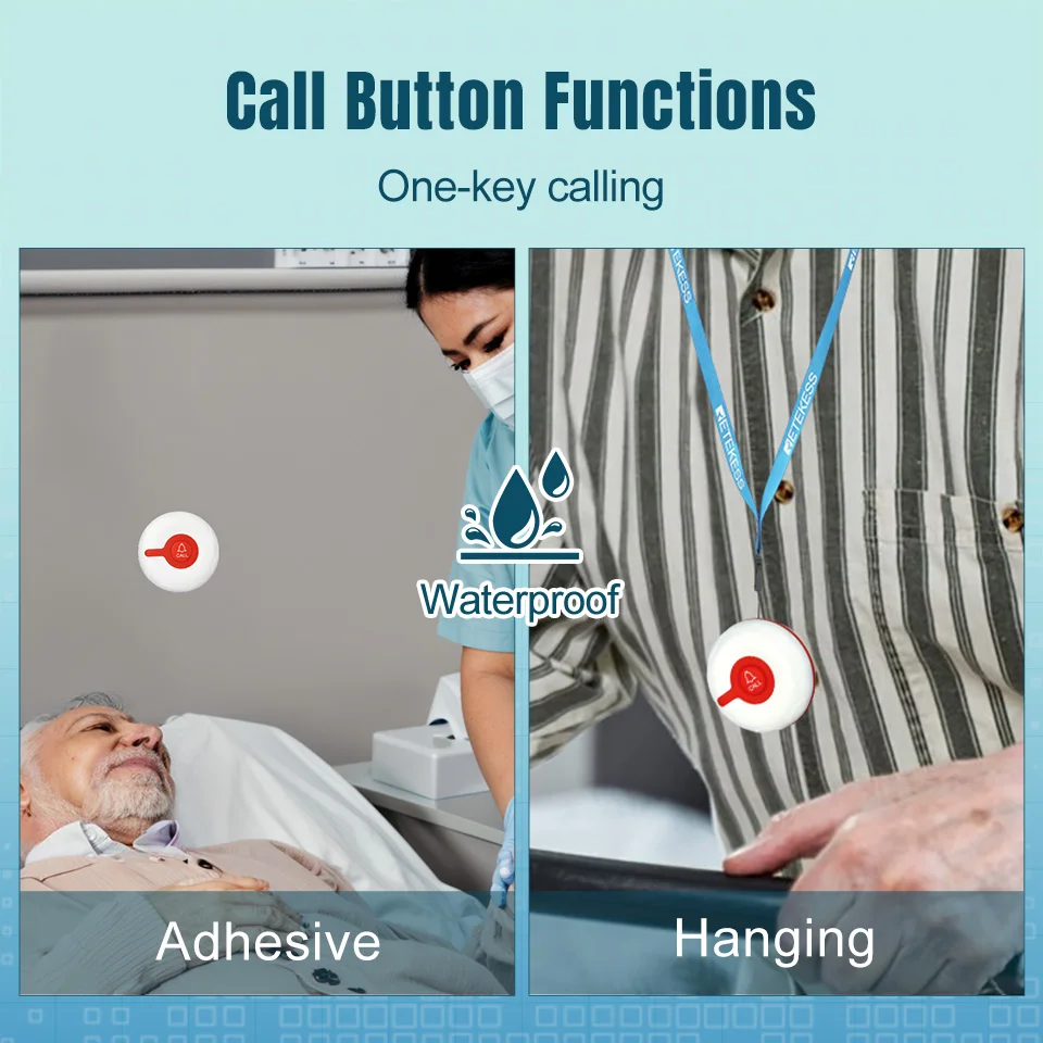Retekess Caregiver Pager Wireless Calling System T114 Screen TD113 Watch Alert SOS Call Buttons for Clinic Hospital Nurses Home