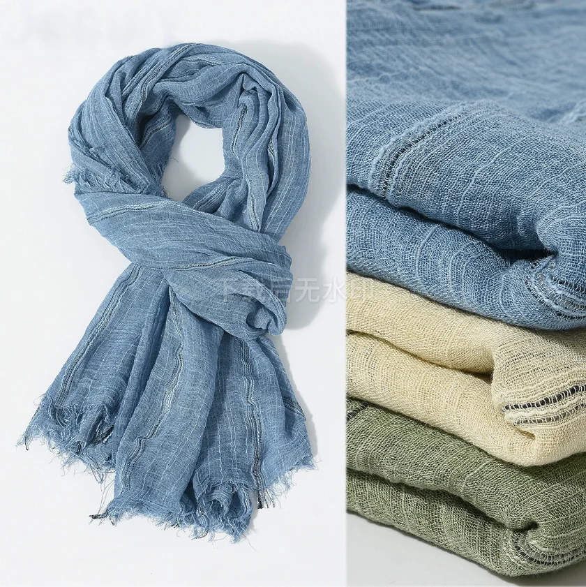 

2025 New men's Scarf Vertical Stripe Scarves Light Weight Head Scarves Fashion Fringe Scarves