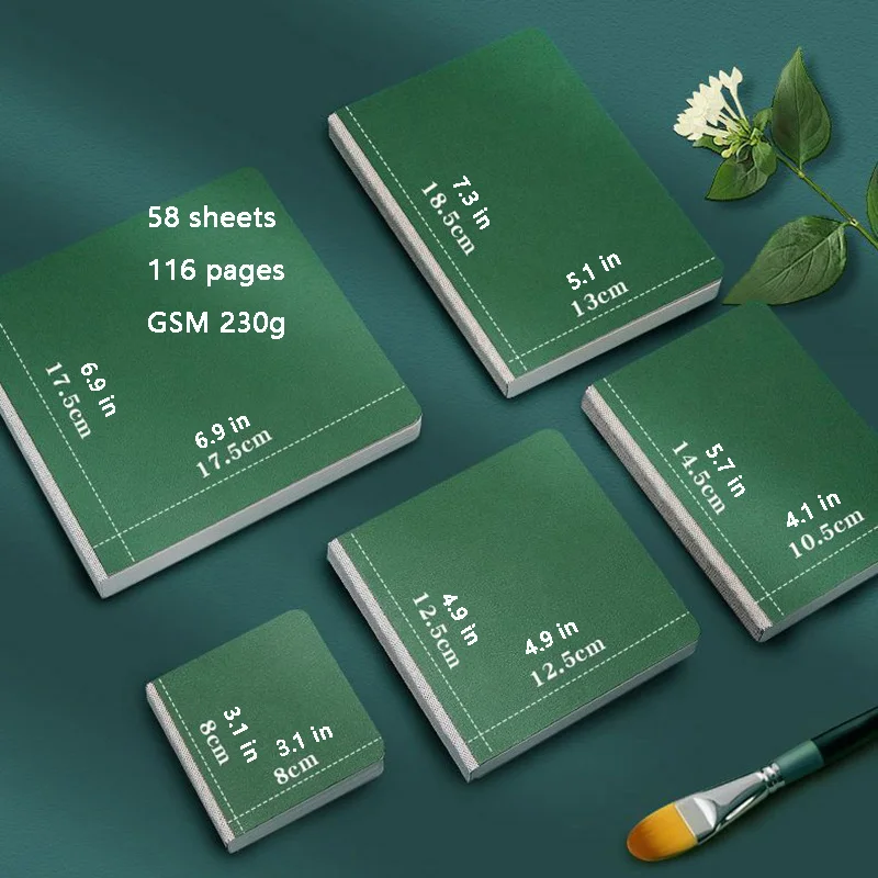 دفتر رسم بألوان مائية سميكة ورقة جيب كراسة الرسم GSM 230 جرام علامة ورق طلاء أكريليك لوازم فنية