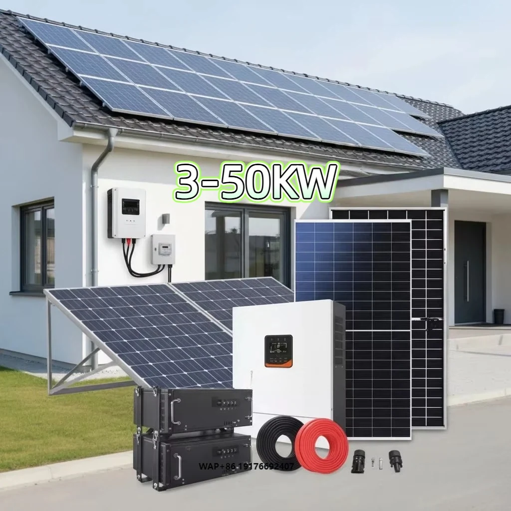 Customized 3kw 5kw 8kw 10kw 15kw 20kw 30kw 50kw All in One Solar Energy Storage Power System Complete Kit with Battery for Home