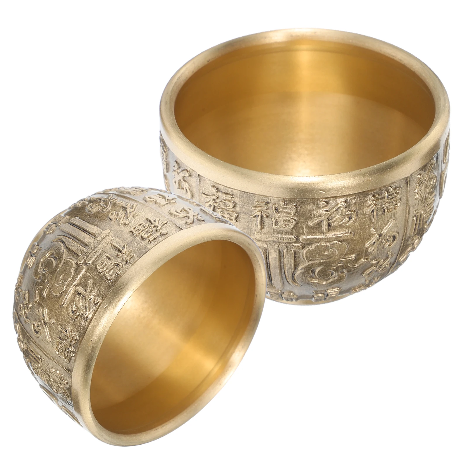 

2 шт., латунная китайская чаша для удачи, домашний офис, настольная кухонная посуда, украшение для сокровища, подарок на удачу, богатство