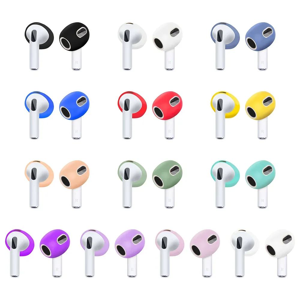 Tapas de oreja antideslizantes para Apple Airpods 3, funda protectora de silicona, cubiertas de piel, almohadillas para los oídos, accesorios para puntas