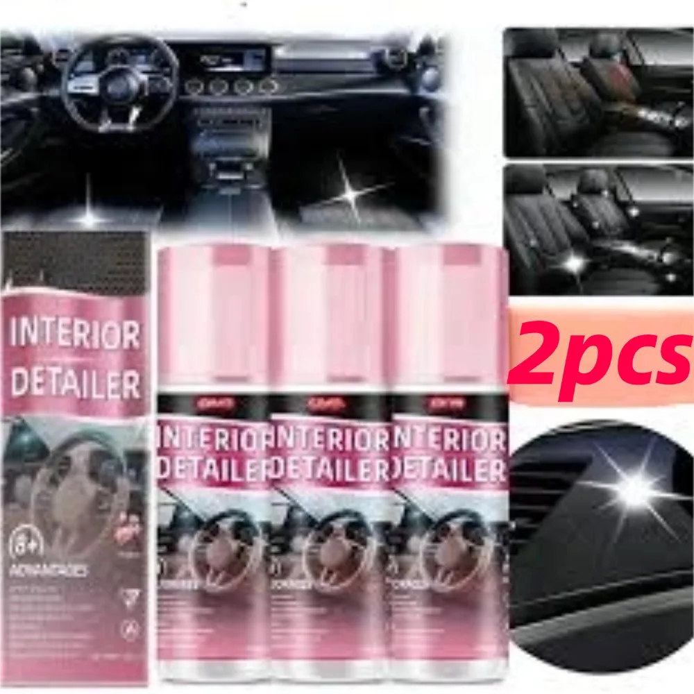 Car Renew Polishing Cleaner Instrument Panels Leather Seats Plastic Surface Cleaning Protecting Car Interiors Rinse-free Spray