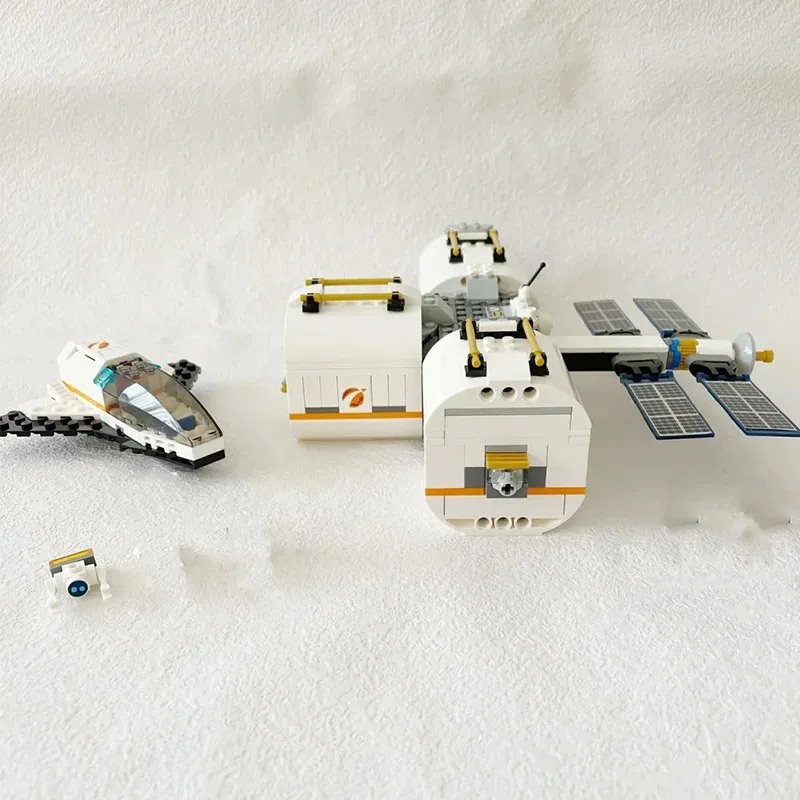 Compatible MOC Sets City Series Building Blocks 60227 Lunar Space Satellite Station Space Assembly Toys For Children
