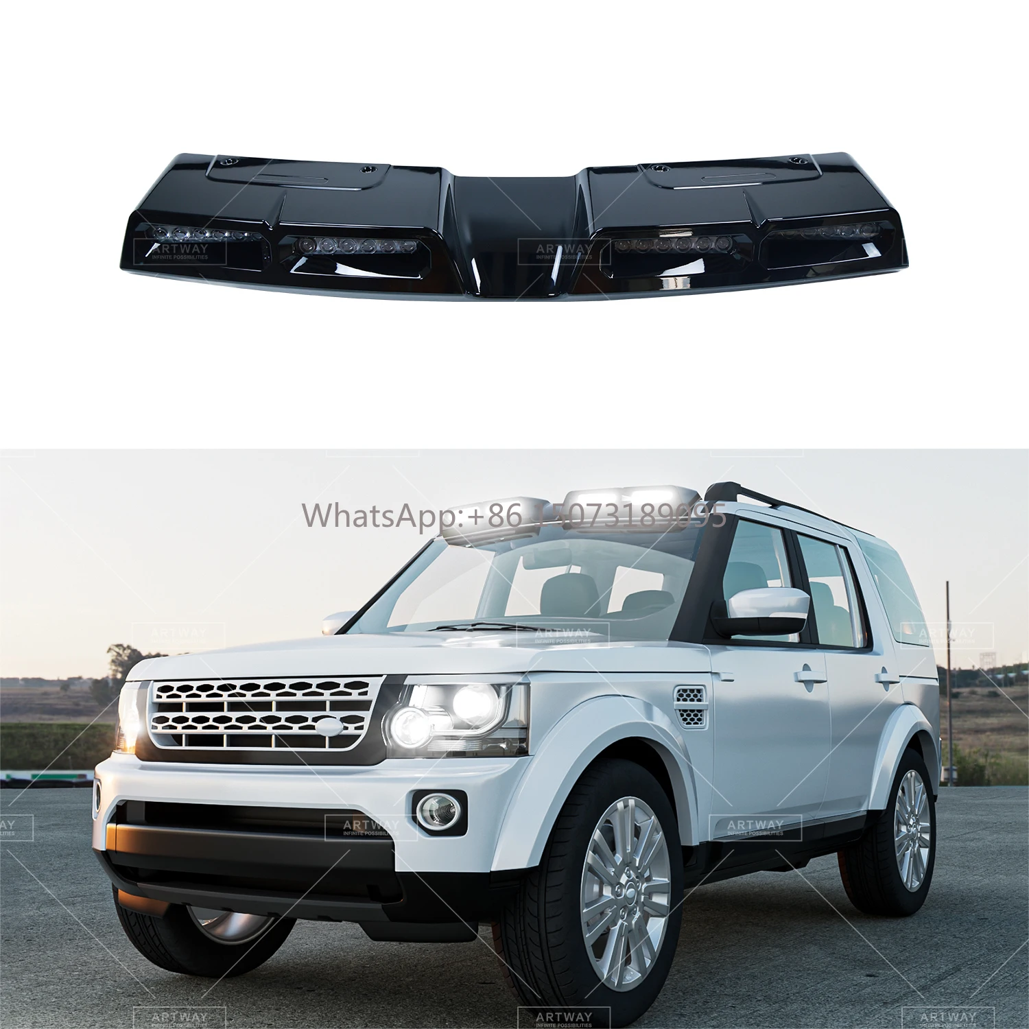 قطع غيار تعديل السيارة 4 مصابيح LED للسقف الأمامي العلوي لأضواء السقف لسيارة لاند روفر ديسكفري 4 كبسولات ضوء السقف #1