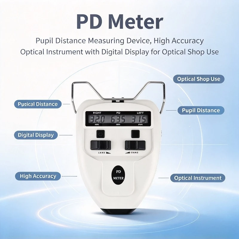 PD Meter, Pupil Distance Measuring Device, High Accuracy Optical Instrument with Digital Display for Optical Shop Use