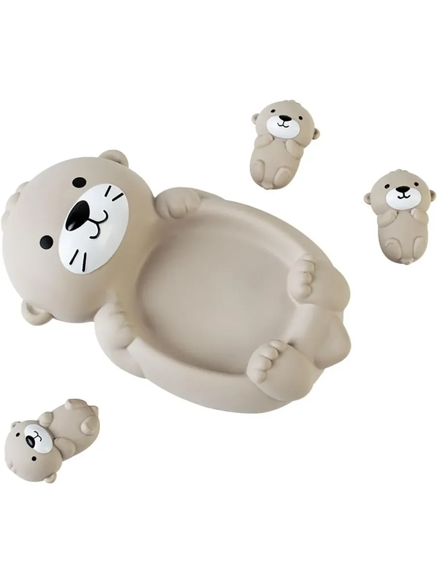 Sensory Squeeze Bath Toys - Cute Floating Sea Otter Family, Soft Relaxing Squishy Toys for Kids, Encourages Fine Motor Skills