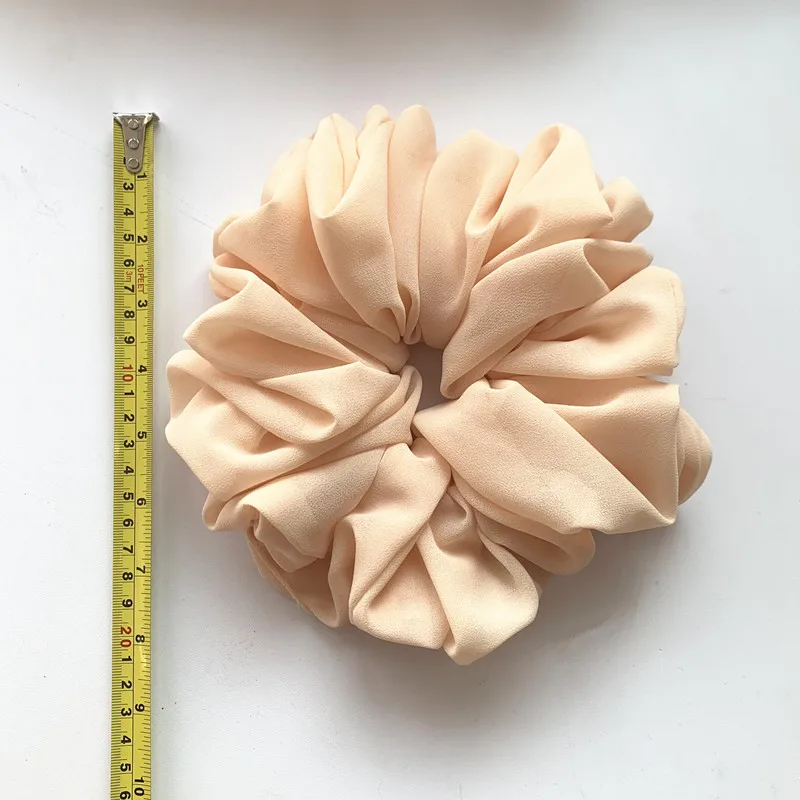 Große Chiffon-Haar gummis für muslimische Frauen benutzer definierte elastische voluminöse übergroße ordentliche Nähte malaysische Bündel Haar gummi – Detail 5
