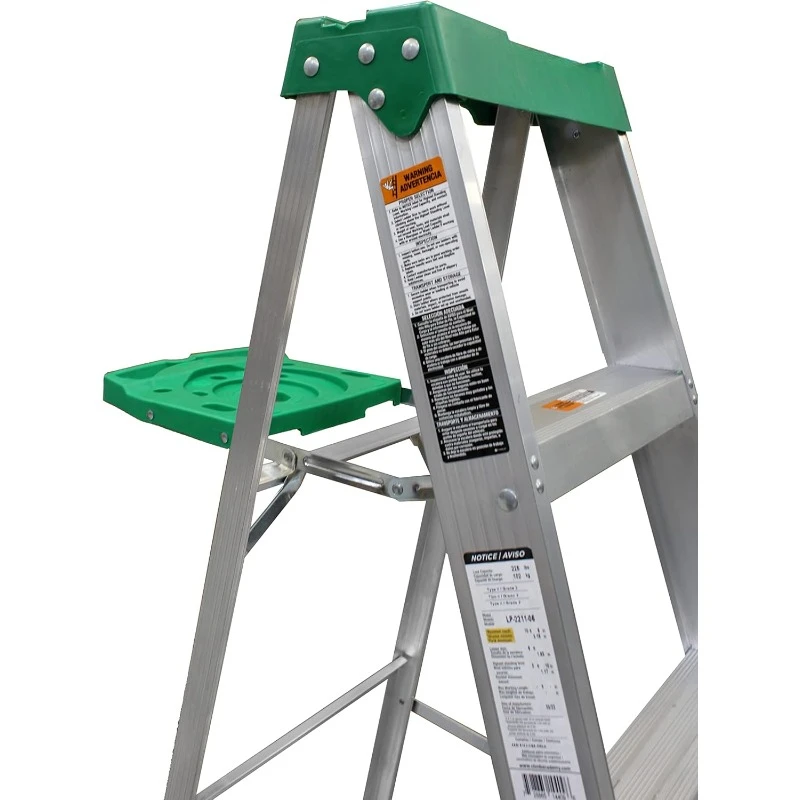 6' Aluminum Ladder with Tool Tray, 225 lb Capacity, Type II