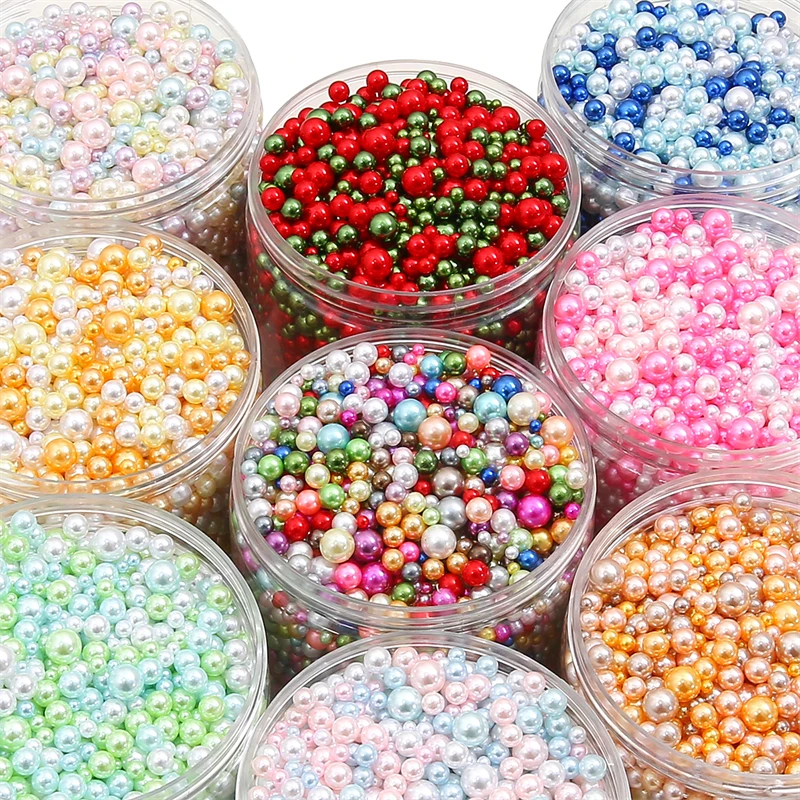 Pearl Beads 10g 3-8mm Round ABS Imitation Pearl Without Hole Beads For DIY Fashion Jewelry Making Earring Necklace