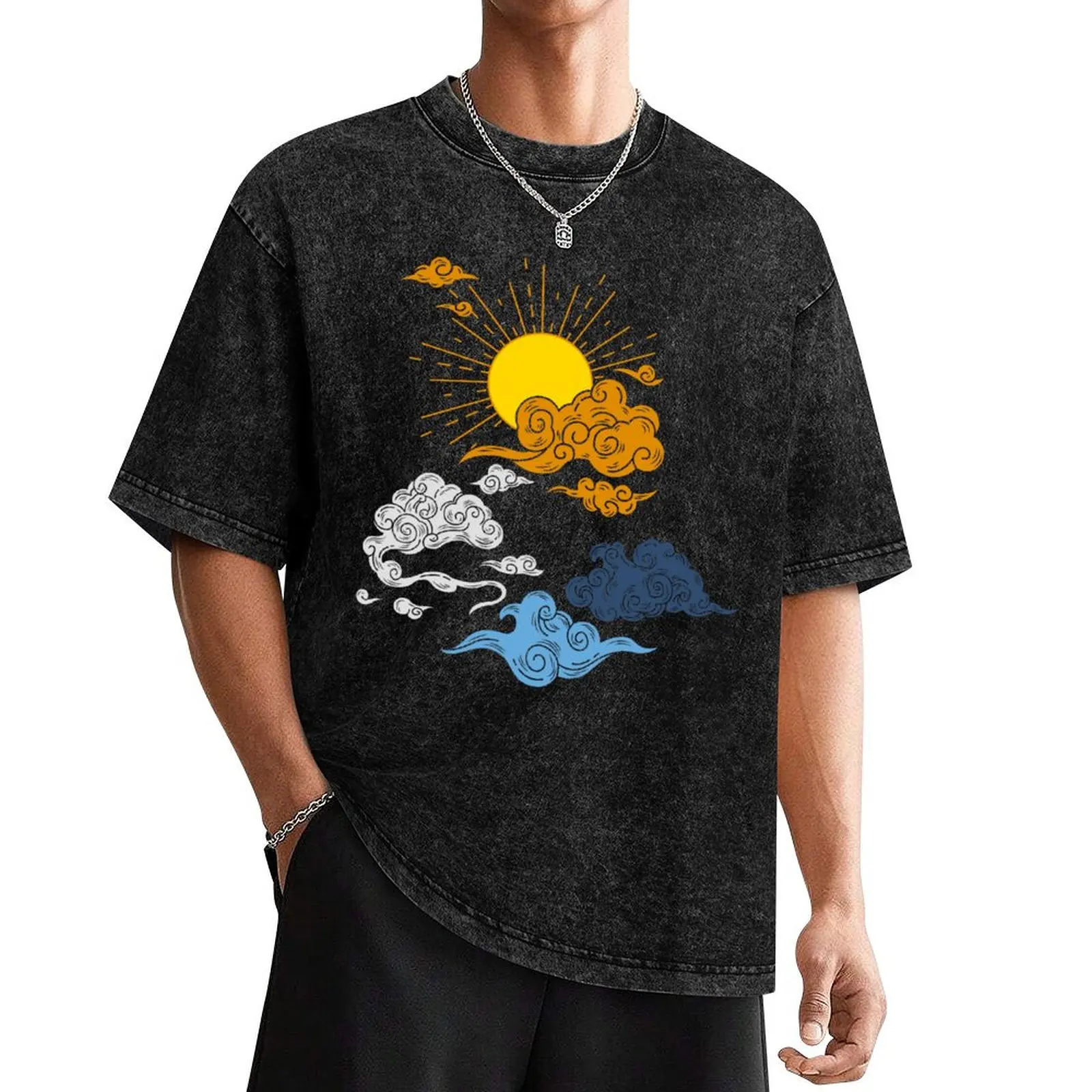 

Aro Ace Sun and Clouds. Aroace Pride T-Shirt hippie clothes Funny t-shirt plus size clothes mens graphic t-shirts big and tall