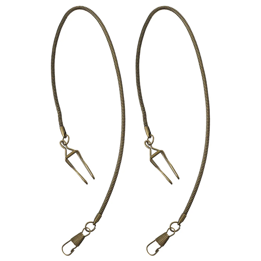 남성용 빈티지 메탈 포켓 워치 체인 2개 세트, 조끼 체인 교체용 장식용 포켓 워치 걸이