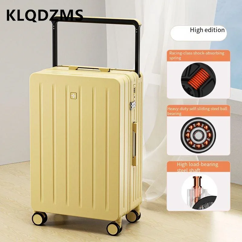 

KLQDZMS Men's Luggage New Large Capacity Trolley Case ABS + PC Boarding Box 20"24"26"28 Inch Women's Handheld Travel Suitcase